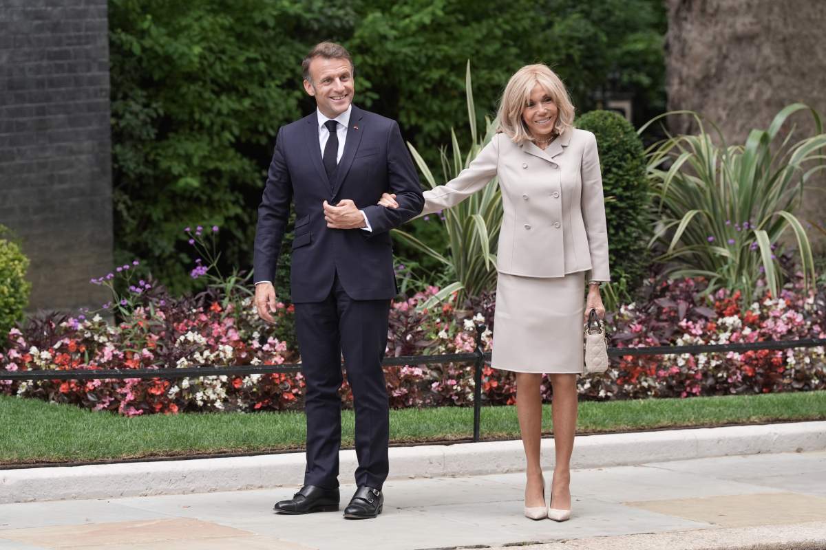 President of France Emmanuel Macron and his wife Brigitte Macron arrive in Downing Street, London, on day two of their state visit to the UK. Picture date: Wednesday July 9, 2025.