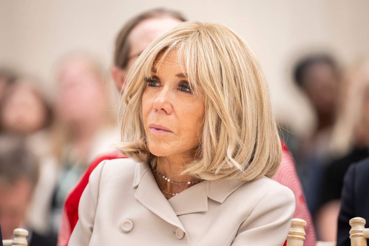 Brigitte Macron looks on during a visit to The British Museum in London, on July 9, 2025, on the second day of a three-day state visit to Britain.